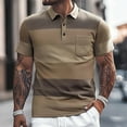 thumbnail image 2 of BUWTTED Men's Casual Golf Shirts Short Sleeve Button Down Striped Collared Shirts Summer Work T-Shirt, 2 of 9