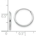 thumbnail image 3 of 14K White Gold Endless Hoop Earrings Ear Jewelry, 3 of 3