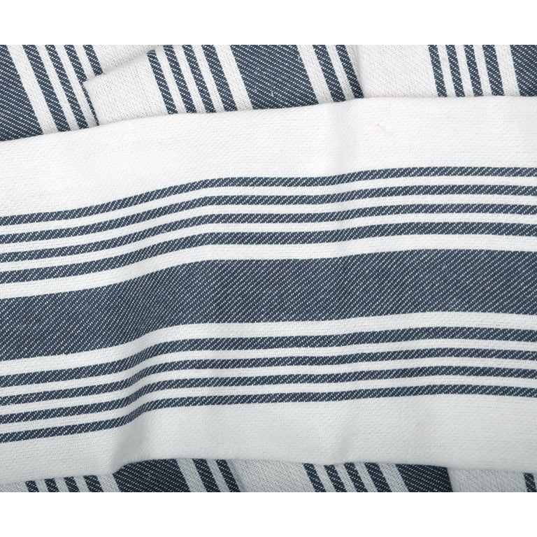 All Cotton and Linen Dark Blue and White Checkered Dish Towels | Set of 6, Cotton Kitchen Towels