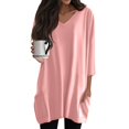 thumbnail image 2 of Endives Women's Long Sleeve T-shirt Tunics Summer V Neck Tshirts With Pockets Long Blouses Casual Tops, 2 of 7