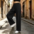 thumbnail image 5 of Mifsaly Wide Leg Track Pants Women High Waisted Pleated Athletic Pant Lightweight Breathable Flowy Casual Daily Wear Workout Clothes with Pockets Black,L, 5 of 7