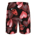 thumbnail image 6 of Kll Ladybugs And Red Hearts Men'S Casual Summer Beach Shorts Hawaiian Shorts With Pockets-Small, 6 of 9