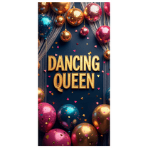 LUUFILx Dancing Queen Disco Party Backdrop Banner Colorful Balloon Decorations Event Background Celebration Photography Props Party Supplies Dance Floor