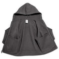 thumbnail image 6 of Soft  Cozy 100% Cotton Fleece Zip Hoodie with Inner Pockets | Charcoal, 6 of 7