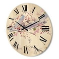 thumbnail image 3 of Designart 'Pink Feathers and Flowers All You Need Is Love' Bohemian & Eclectic Wood Wall Clock, 3 of 5