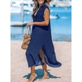 thumbnail image 3 of Cupshe Women's Swimsuit Coverup Casual Sleeveless Side Split Long Cardigans V Neck Midi Beach Dress, Size XS-XL, 3 of 4