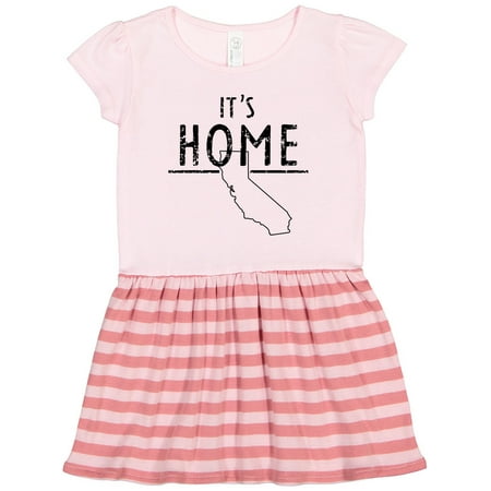 

Inktastic It s Home-State of California Outline DIstressed Text Gift Toddler Girl Dress