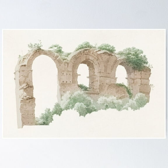 POSTER Ruin of an Italian Aqueduct in Rome POSTER UNFRAMED, 8x12