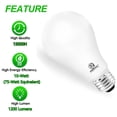 thumbnail image 3 of Energetic A19 LED Light Bulb, Standard, 75W Equivalent 10w, Non-Dimmable, 1200lm, 5000K, E26 Medium Base, UL Listed, 12-Pack, 3 of 5