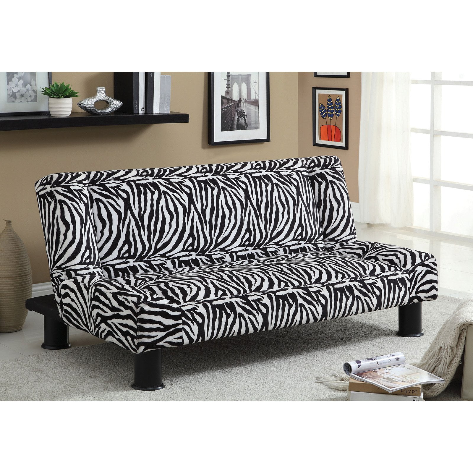 Furniture Of America Kirk Fabric Convertible Futon Zebra Print Walmart Com Furniture Of America Kirk Fabric Convertible Futon Zebra Print Walmart Com