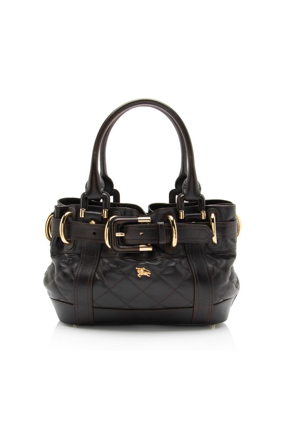 Pre-Owned Burberry Quilted Leather Beaton Baby Satchel