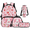 Axolotl Strawberry Print, variant on Binienty Blue Monster Truck Lightning 4 Pack Backpacks for Boys, Kids Lunch Box Bag Anti-scuff Pen Organizer with Neat Stitching Cup Sleeve Suitable for Picnic