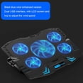 thumbnail image 2 of Sidaley Gaming Laptop Cooler Tablet Notebook Cooling Pad 5 Ventiladores silenciosos 5 Modos Home Office Interfaz USB Pantalla LED Soporte de Juegos de teclado y mouse para computadora Azul negro, 2 of 6