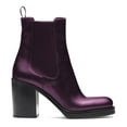 thumbnail image 2 of XYD Women Closed Square Toe Chelsea Boots Platform Pull on Mid Block Heels Fashion Dress Ankle Booties Size 7 Purple, 2 of 4