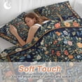 thumbnail image 4 of 3 Piece Tree Floral Duvet Cover Set Twin Size, Microfiber Comforter/Quilt Cover with Corner Ties and 2 Pillowcases, Boho Vintage Country Botanical Patterns All Season Soft Bedding with Zipper Closure, 4 of 8