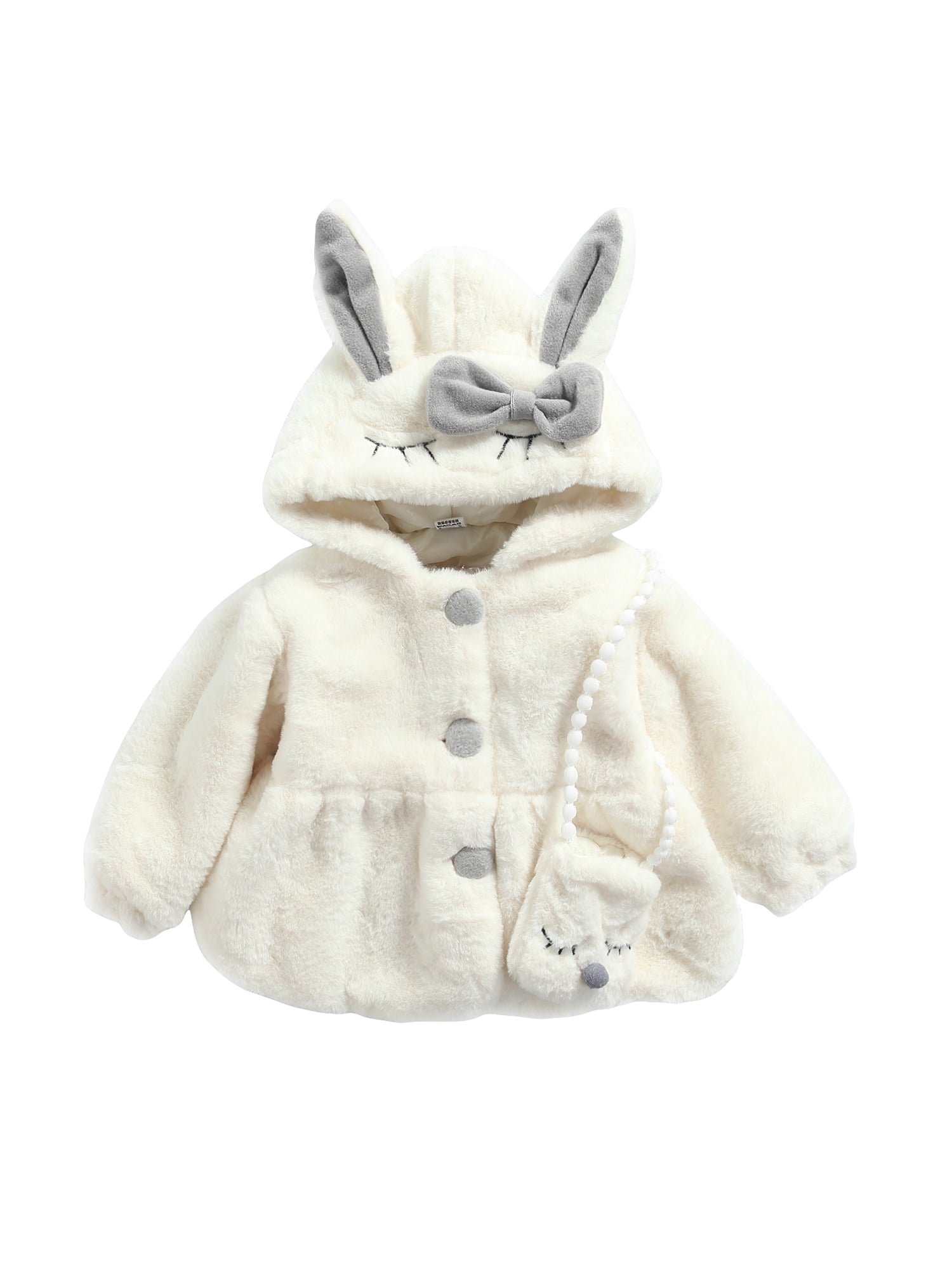 Dream-Store Baby Girls Toddler Kids Infant Rabbit Ear Fall Winter Coat Jacket Outerwear Ears Hood Hoodie 