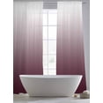 thumbnail image 4 of Romantic Burgundy Sheer Curtains 96 inches Long 2 Panels Set Gradient Tiers Sheers Rod Pocket Small Window Short Curtains for Kitchen Cafe, Each 52" W x 96" L, 4 of 7