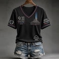 thumbnail image 2 of JoveMarine 9/11 Memorial T Shirt Women Commemorative - Short Sleeve Round Neck, Never Forget 9/11 Tee Memorial Design, Patriot Day T Shirt for Casual Wear,Dark Gray S, 2 of 4