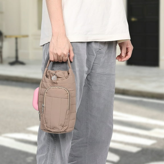 lkoopy Camel Water Bottle Holder Bag, 18-64 oz Water Bottle Carrier Bag with Adjustable Crossbody Strap, Water Bottle Pouch Holder Sling Bag with Phone Pocket, Compatible for Hiking Camping Gym