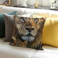 thumbnail image 3 of SHANXI Loving Lion and Throw Pillow Cover Wildlife Animal Family Couple Pillow Case 20x20in, 3 of 5