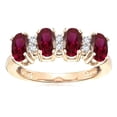 thumbnail image 2 of Star K� Oval 5x3 Created Ruby 4 Four Stone Band Ring, 2 of 9