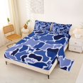 thumbnail image 2 of Manfei Jungle Animal Queen Sheets,Rustic Camo Queen Sheet Sets,Blue,4 Pieces,1 Flat Sheet, 1 Fitted Sheet and 2 Pillowcases, 2 of 6