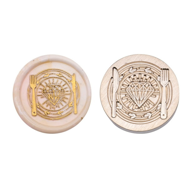 WDOplteas Cabeza Sello 25 Mm Cabeza Cobre Esmalte Forma Redonda Clásica para Tarjeta Boda (SG55)