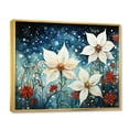thumbnail image 2 of Designart "Poinsettias landscape Pointillism Dot" Floral Floater Framed Canvas Print, 2 of 7