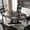 Black, variant on Lirago 43"-59" Extendable Dining Table, Farmhouse Kitchen Table with Removable Leaf for 6, Dining Room