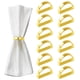 thumbnail image 1 of Juego de anillos de servilleta de oro de 12, hebillas de servilleta de oro de metal semicírculo, cena navideña, decoraciones de mesa de Pascua, decoración de mesa de Nochevieja, 1 of 7