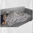 thumbnail image 5 of Floral Soft Flannel Fleece Throw Blanket, Pattern with Roses and Flamingo Birds, Cozy Plush for Indoor and Outdoor Use, 60" x 80", Ivory Baby Pink, by Ambesonne, 5 of 5