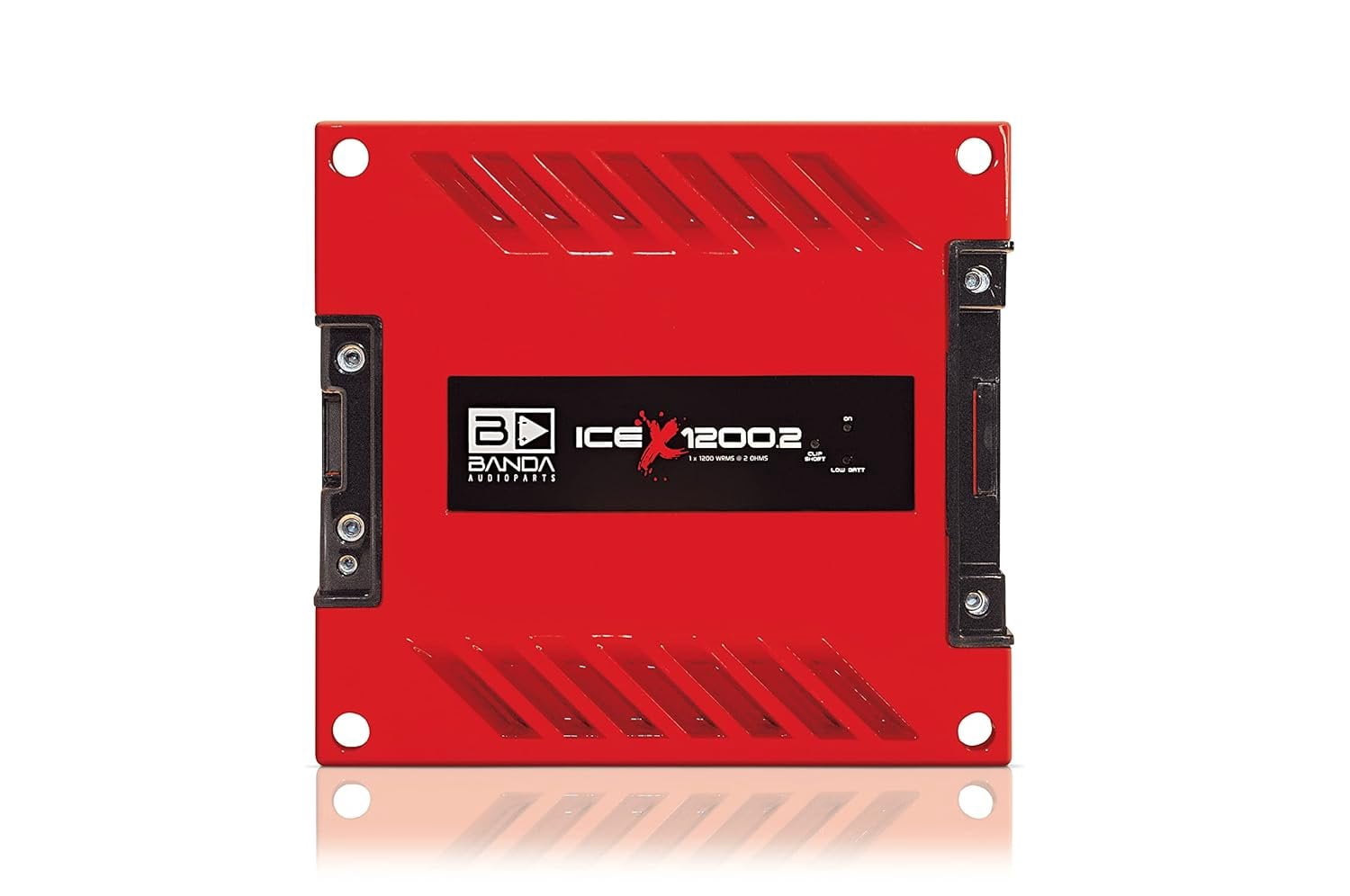 Banda ICEX1200.2RED 1200W 2 Ohm Car Audio Amplifier, Red