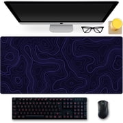 【7 Colors 3 Sizes】【1 or 2 Pack】Topographic Contour Gaming Mouse Pad Large Desk Mat Desk Pad for Keyboard Mouse Mouse Mat for Office Home Office Desk Accessories Office Decor Desk Stuff - 31.5L*11.8W