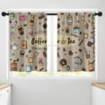 thumbnail image 3 of Coffee Cute Colorful Kitchen Curtains, Vintage Chocolate Retro Short Window Curtains Set of 2, Window Treatment Tier Curtains for Kitchen Over Sink Dining Room Decor (26x36 Inch), 3 of 6
