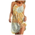 thumbnail image 2 of SMihono Robe Bohème d'Été pour Femmes Grande Taille Mode pour Femmes Aguichant Sans Manches à Rayures Imprimées Ourlet Imprimé Robe de Plage Ample, 2 of 3