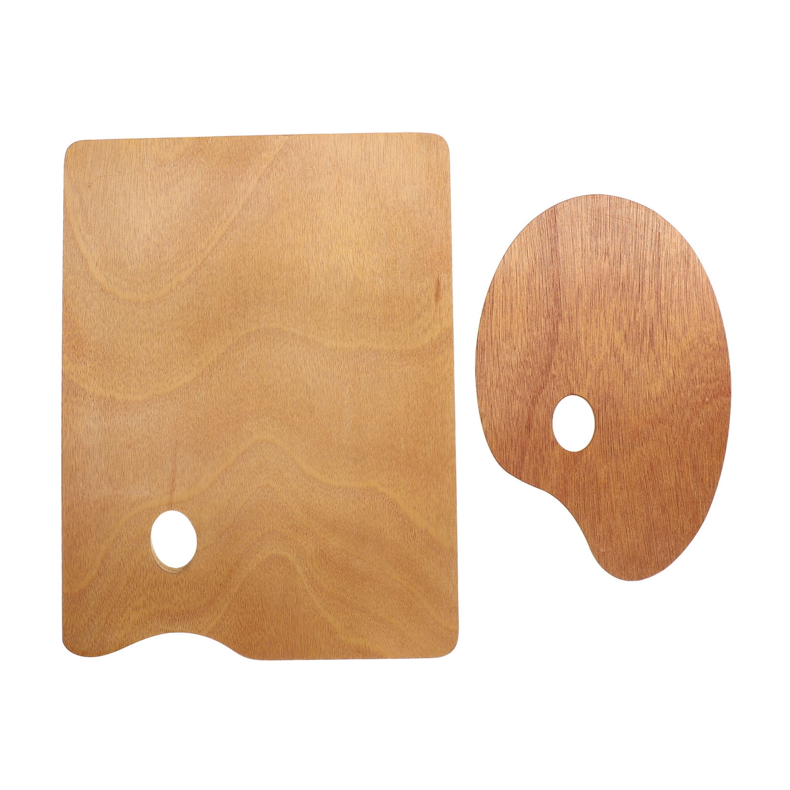 WHAMVOX 2Pcs Wooden Painting Tray DIY Art Painting Plate Creative Color Mixing Plate