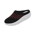 thumbnail image 2 of Domzle Slip-On Mules Sneakers for Women Backless Knit Comfortable Lightweight with Arch Support Walking Shoes for Travel House Office Black 36, 2 of 5