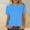 Sky Blue#01, variant on Women's Summer Cotton T Shirts Top Plus Size Crewneck Short Sleeve Shirt Casual Solid Oversized Round Neck Loose Fits Comfy Basic Tee Shirt