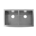 thumbnail image 2 of DAX Stainless Steel 50/ 50 Farmhouse Double Bowl Top Mount Kitchen Sink, Brushed Stainless Steel, 2 of 5