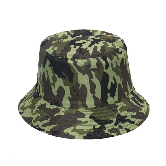 MSJUHEG Hats For Men Bucket Hat Universal Sun Protection Outdoor Camouflage Fisherman'S Hat Basin Cap Bucket Hat Baseball Cap Army Green One Size