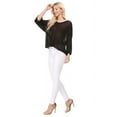 thumbnail image 5 of Yemak Women's Semi Sheer Open Back Batwing Sleeve Loose Knit Top Ivory-M-BD, 5 of 5