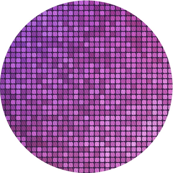 Ahgly Company Machine Washable Indoor Square Transitional Dark Magenta Purple Area Rugs, 3' Square