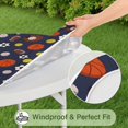 thumbnail image 5 of Football Baseball Pattern Round Fitted Tablecloth with Elastic Edge,Dining Table Cover Waterproof,Outdoor Round Tablecloth for Camping,Dining,Indoor and Outdoor, 5 of 7