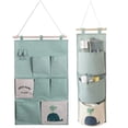 thumbnail image 1 of Puerta de almacenamiento colgante, bolsa de almacenamiento para colgar en la pared de algodón ligero Bolsas de almacenamiento plegables para la puerta con ganchos, 1 of 8