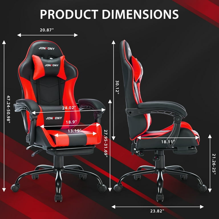 JONPONY Big and Tall Gaming Chair, Ergonomic Design, PU