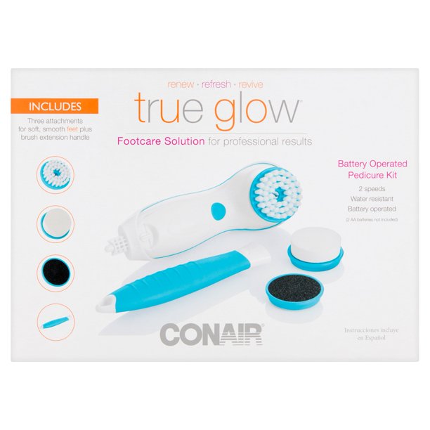 Conair True Glow Battery Operated Footcare Solution Pedicure Kit