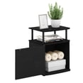 thumbnail image 4 of Furinno Jaya 2-Tier Side Table, Black Closed Storage End Table, Night Stand, Bedside Table for Living Room, Bedroom, Home Office, Darkwood, 4 of 5