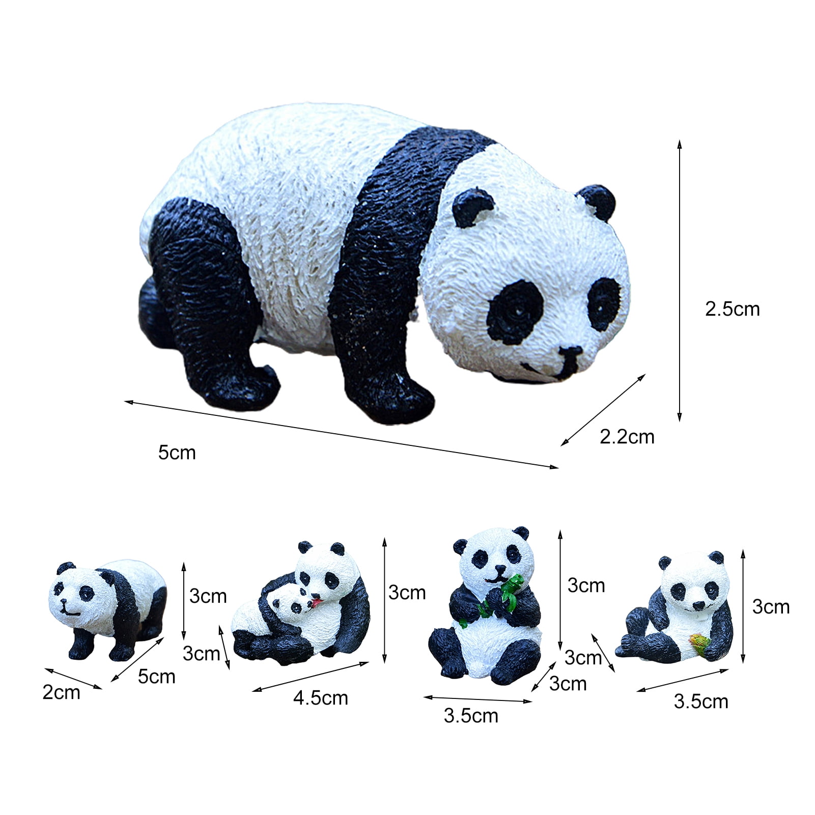 Panda-Modell Mini-Panda-Statue Pflanze Blumentöpfe Ornamente
