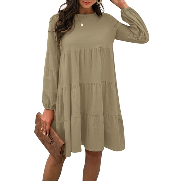 Vestido acampanado de manga larga para mujer MABOTO Vestido
