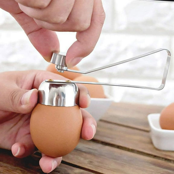 EXHUMKY Compact Egg Opener, Stainless Steel, Adjustable, Easy to Use, 2Pcs
